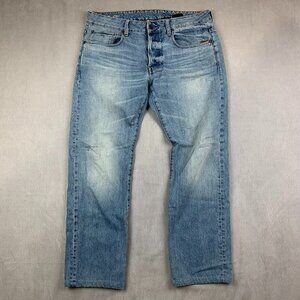 G Star Mens Pants 33 Blue Denim Jeans Attacc Straight Rigid Zip Pocket 33x28